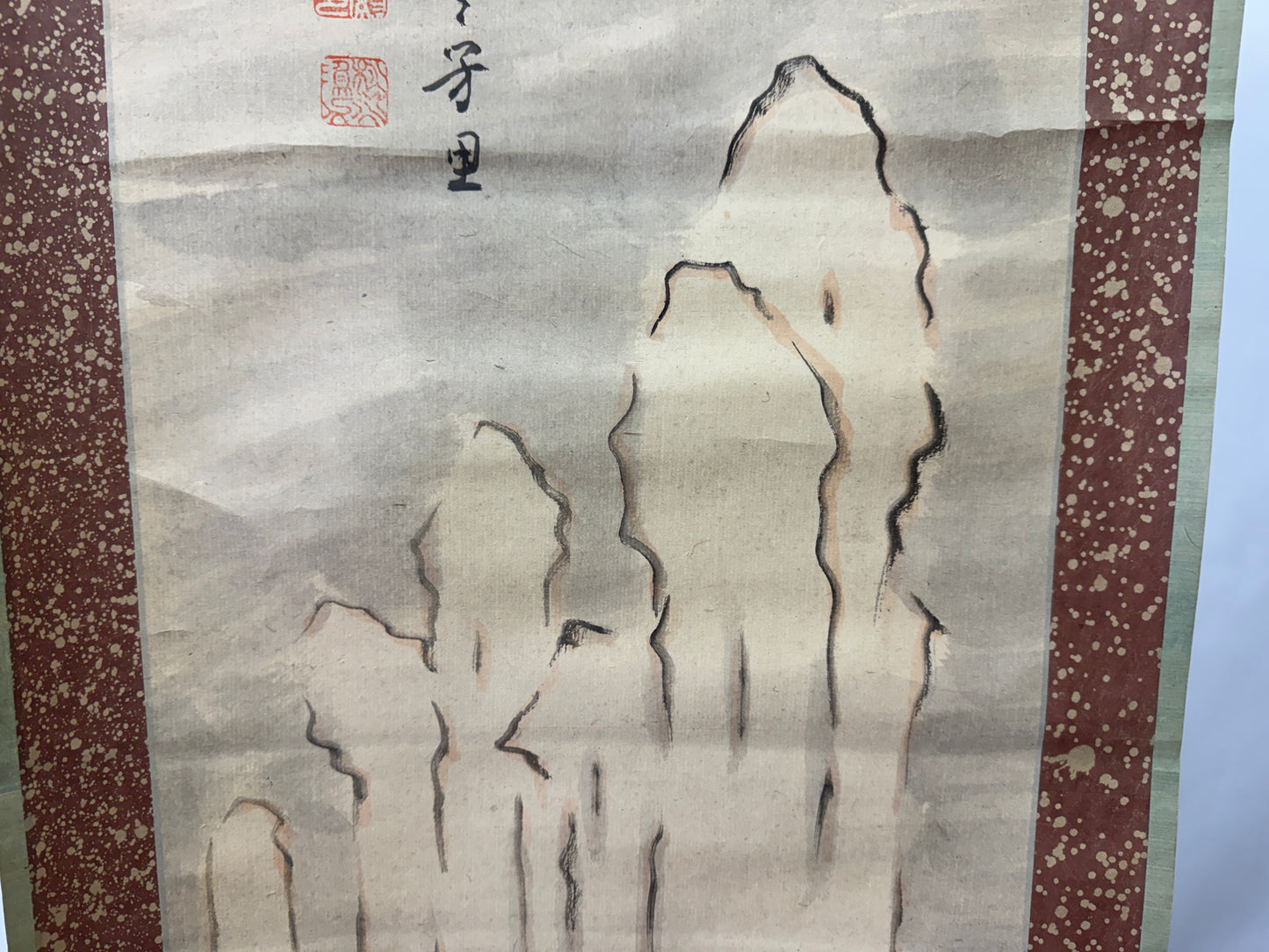 Y10277 KAKEJIKU Hanging scroll Landscape signed Japan antique interior decor