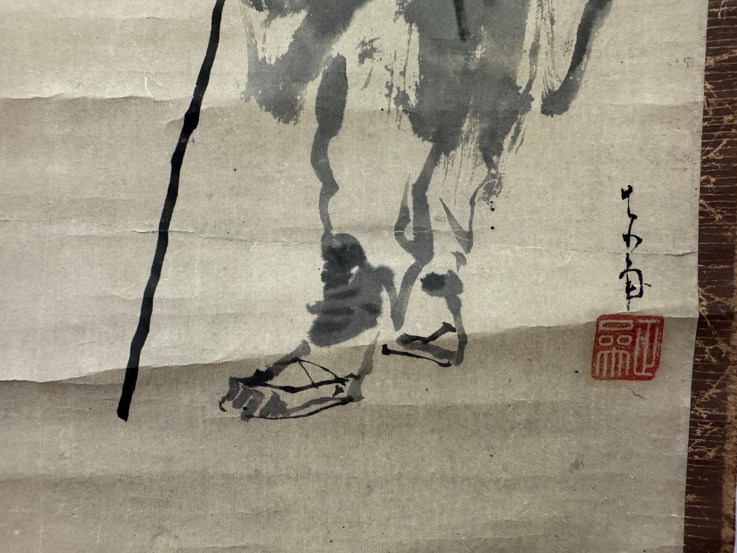 Y10280 KAKEJIKU Hanging scroll Sun Wukong Monkey King signed Japan antique decor
