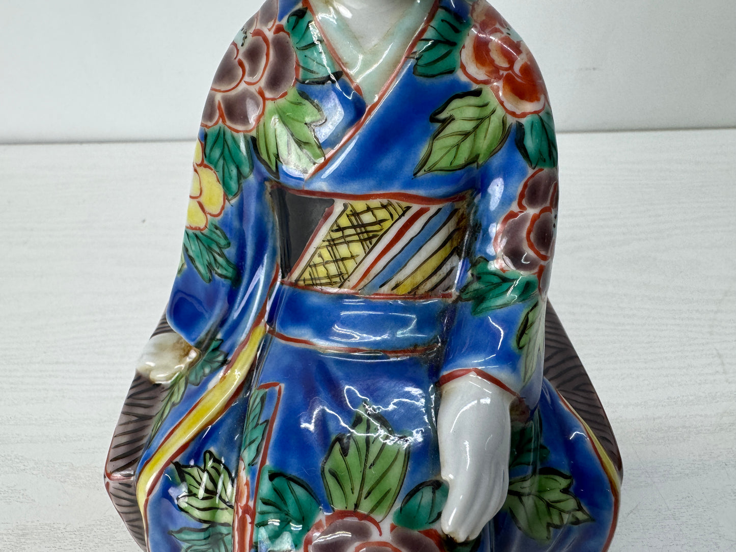 Y10281 STATUE Kutani-ware kimono beauty figurine Japan antique interior figure