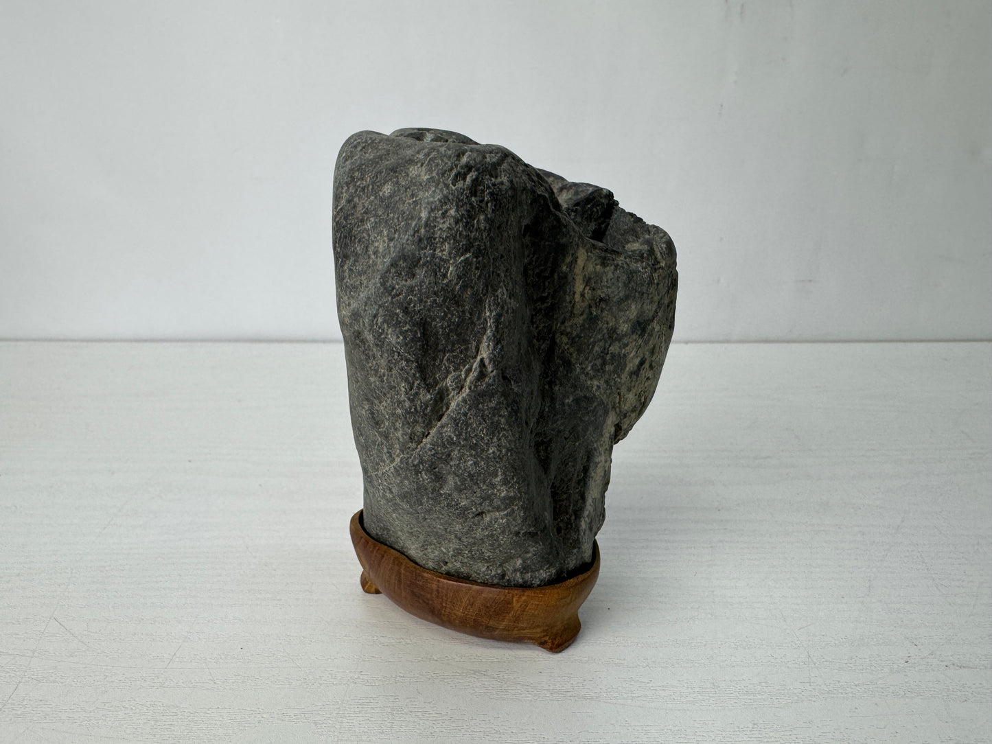 Y10283 OKIMONO Suiseki viewing stone wooden stand Japan antique interior decor