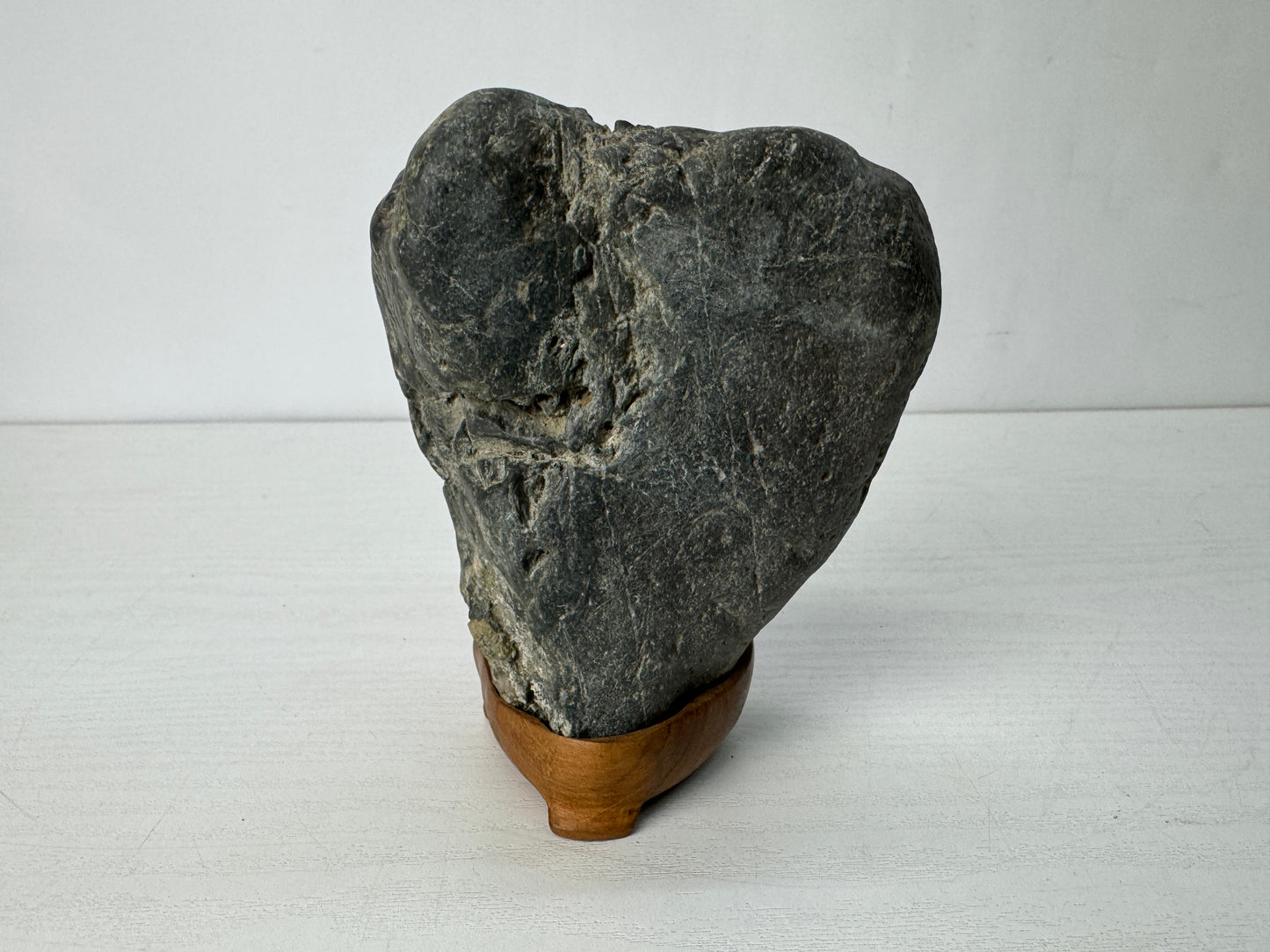 Y10283 OKIMONO Suiseki viewing stone wooden stand Japan antique interior decor