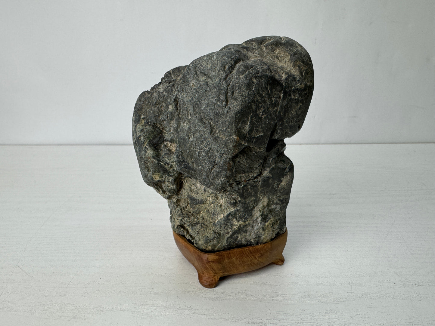 Y10283 OKIMONO Suiseki viewing stone wooden stand Japan antique interior decor