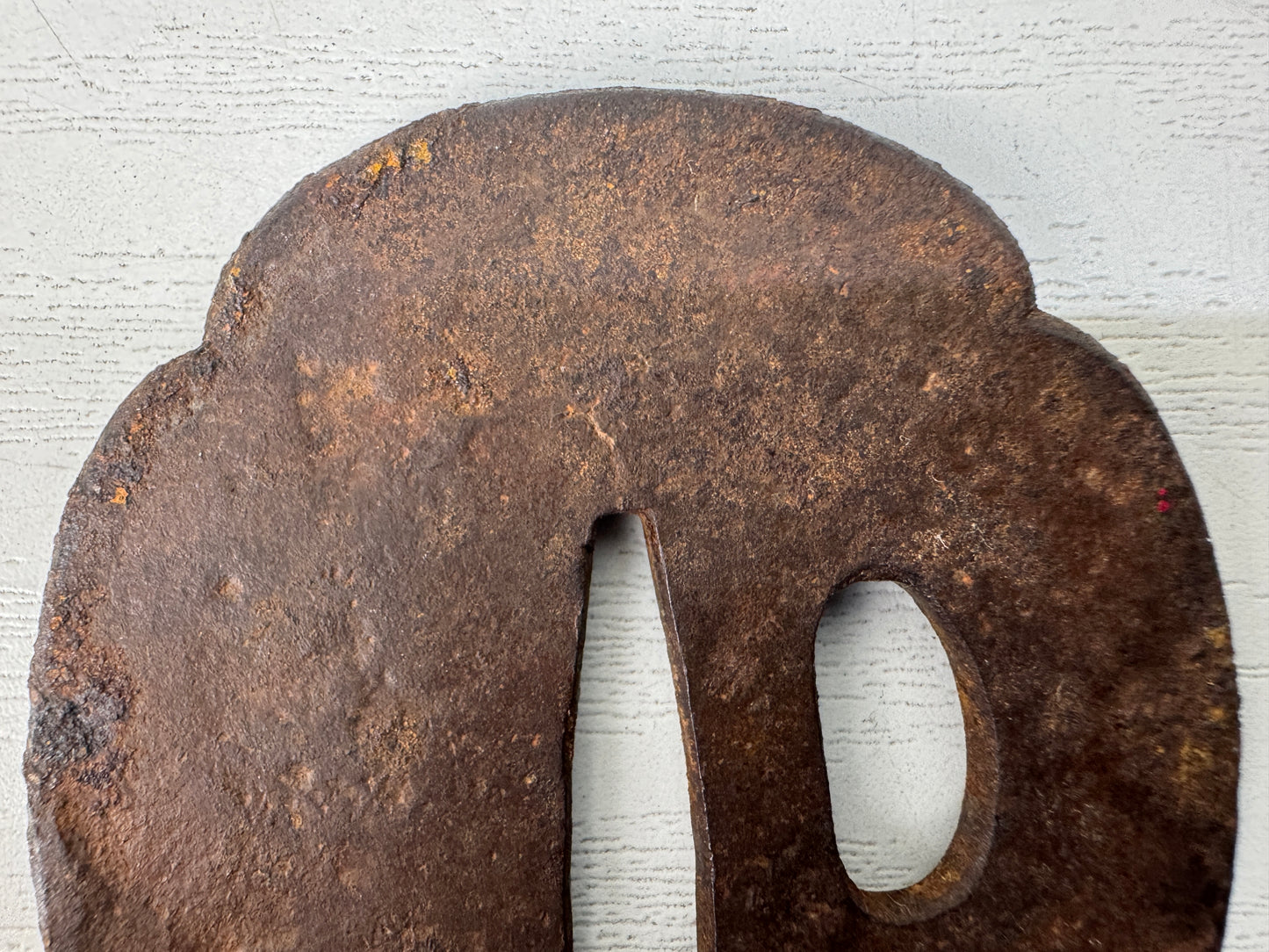 Y10289 TSUBA Iron sword guard gold silver inlay Japan samurai katana antique edo