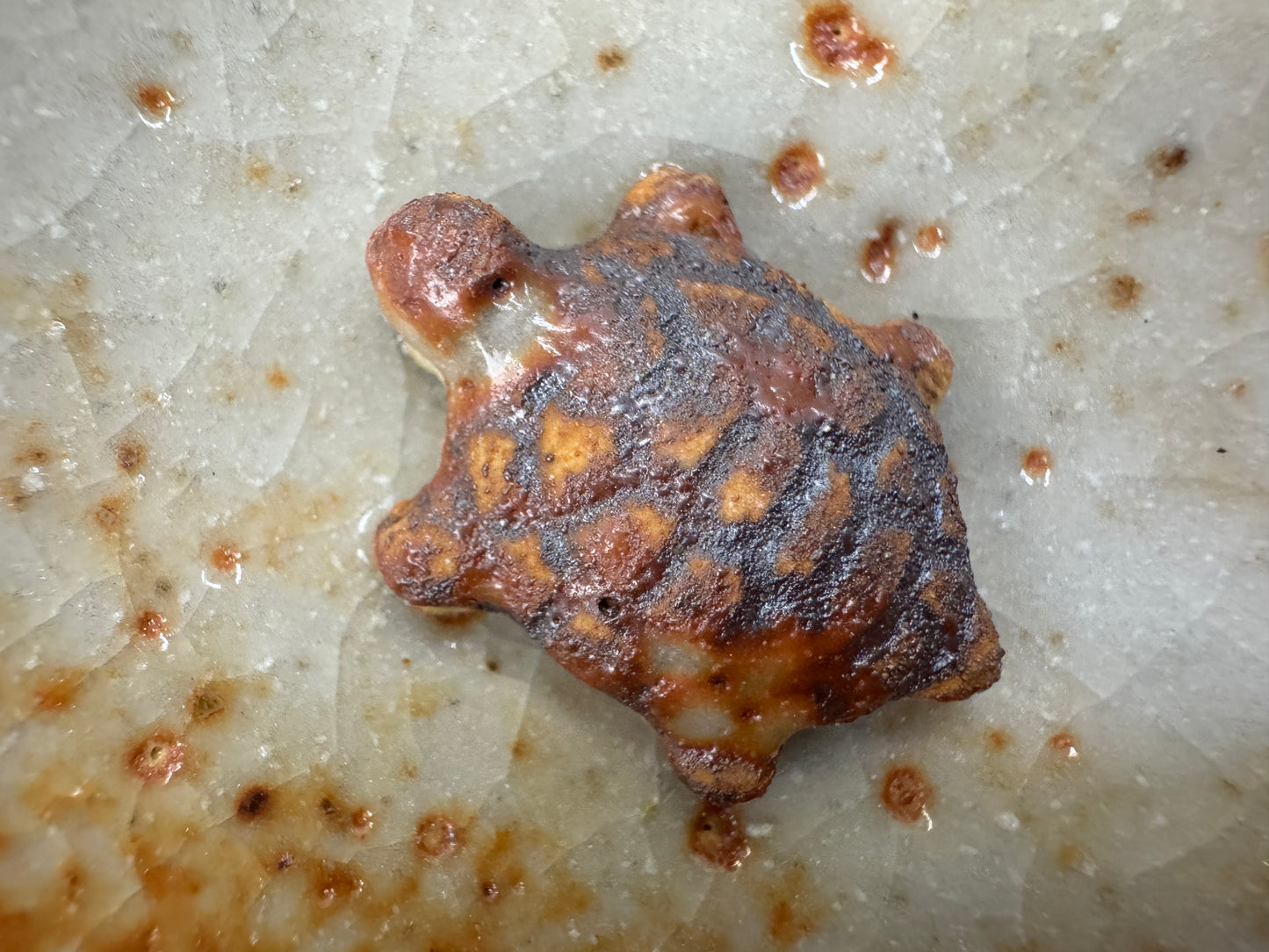 Y10295 CHAWAN Shino-ware sake cup signed box Japan antique sakazuki tableware