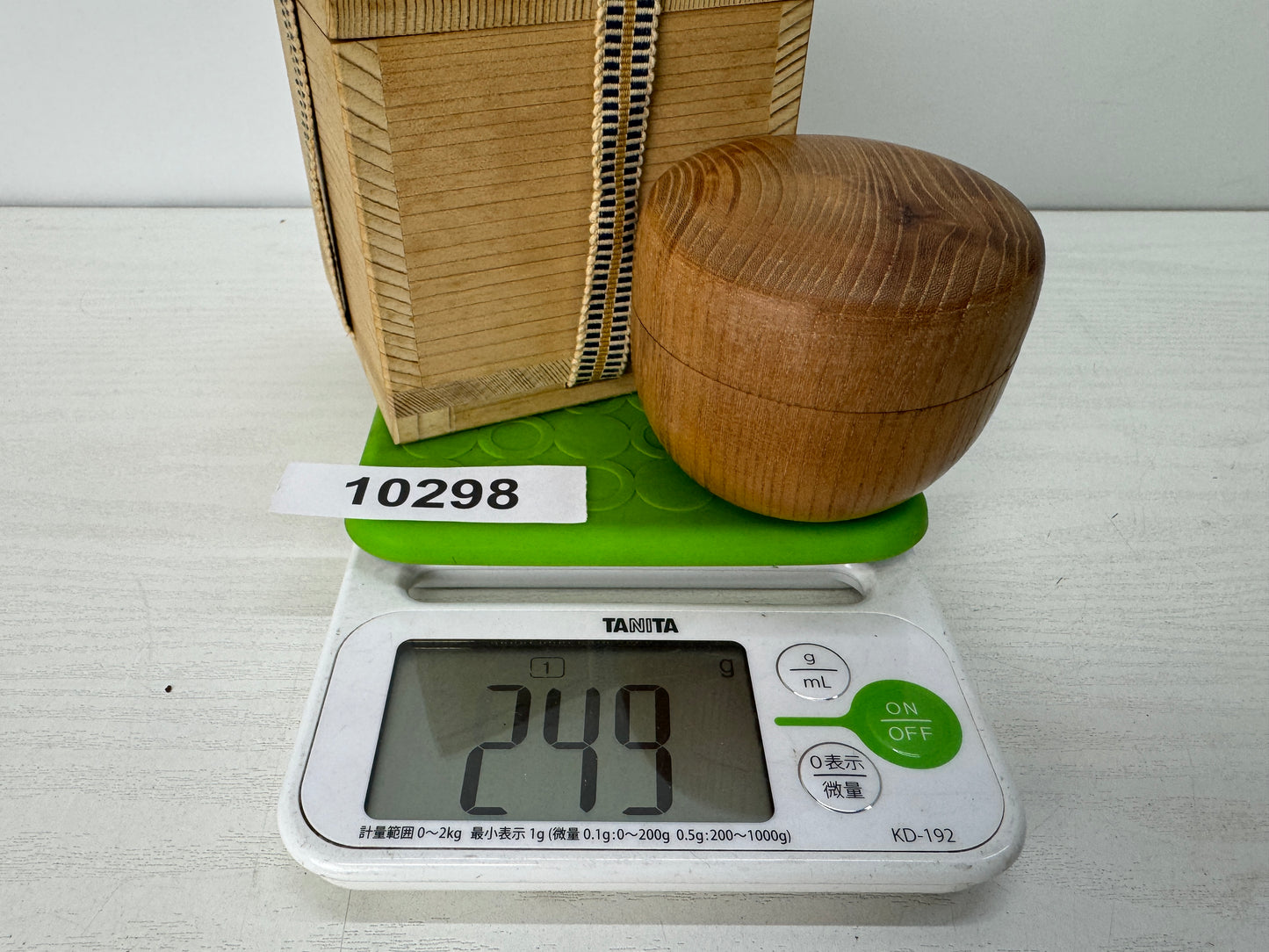Y10298 TEA CADDY mulberry wood Natsume container box Japan antique tea ceremony