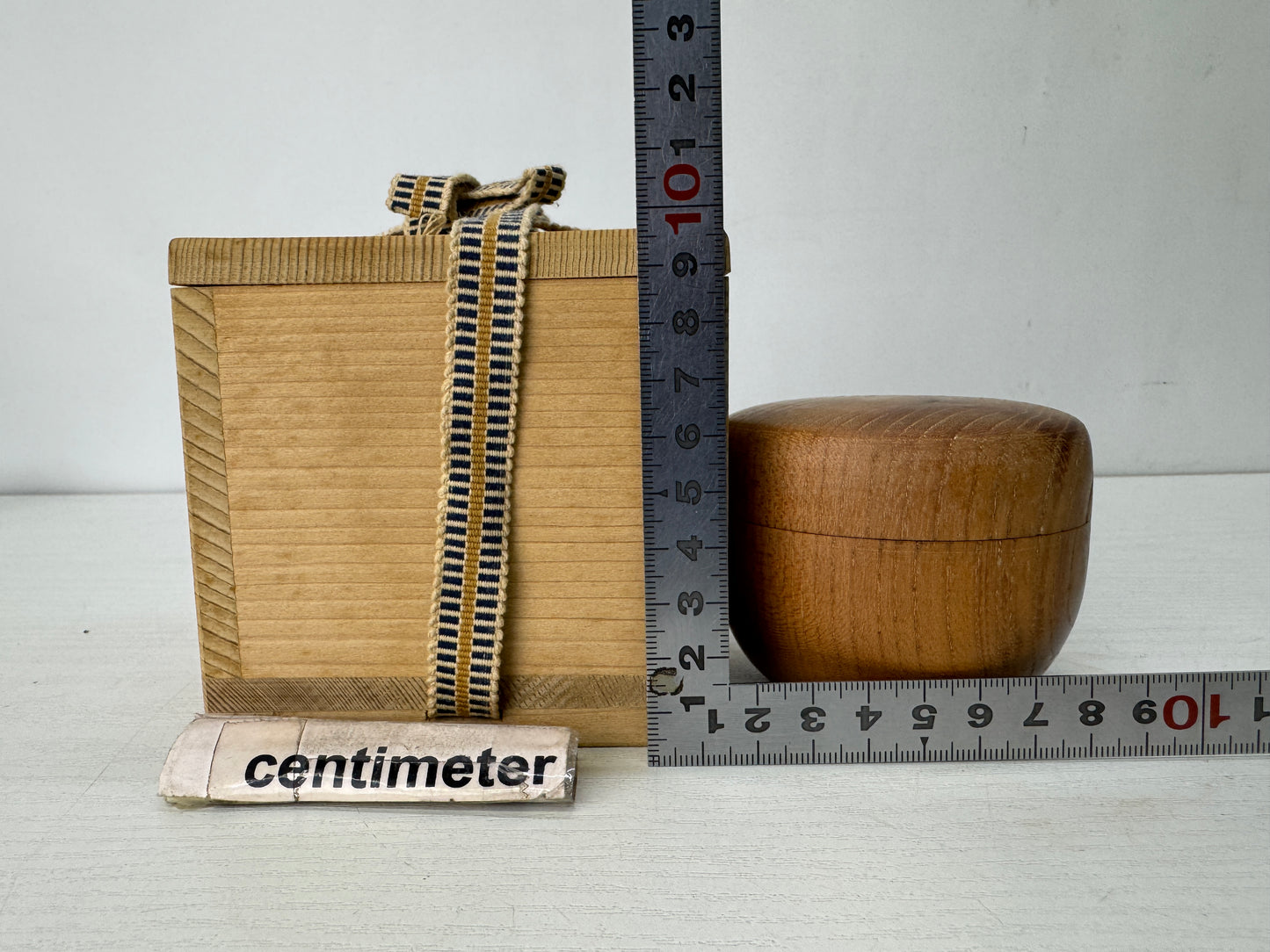 Y10298 TEA CADDY mulberry wood Natsume container box Japan antique tea ceremony