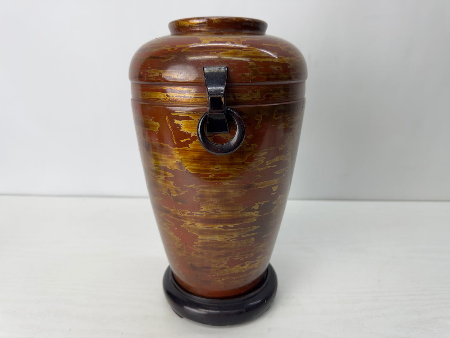 Y10300 FLOWER VASE Makie signed box Japan antique ikebana floral arrangement