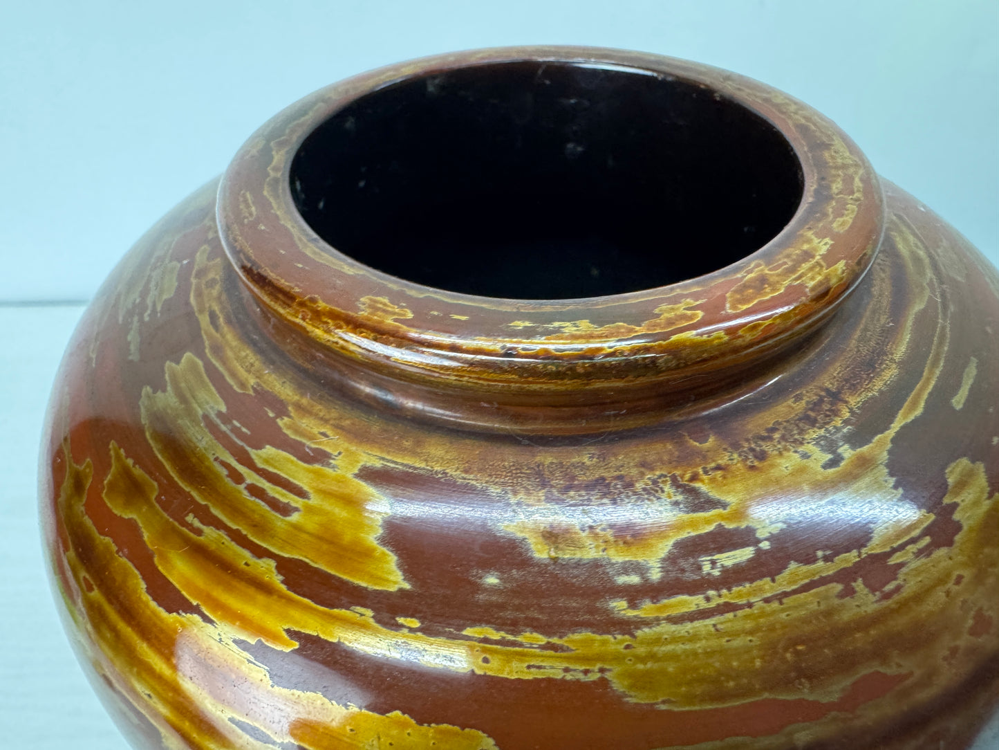 Y10300 FLOWER VASE Makie signed box Japan antique ikebana floral arrangement