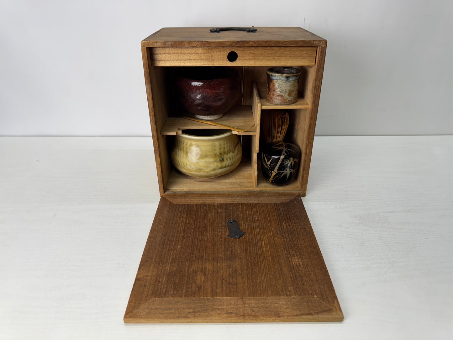 Y10301 CHAWAN Tea ceremony practice set box Japan antique natsume kensui chasen