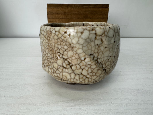 Y10303 CHAWAN Mino-ware Gorohachi bowl cup signed box Japan antique tea ceremony