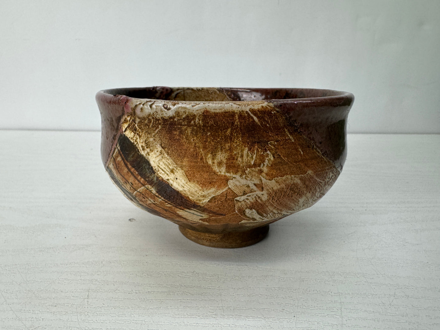 Y10305 CHAWAN Mino-ware bowl kintsugi signed box Japan antique tea ceremony