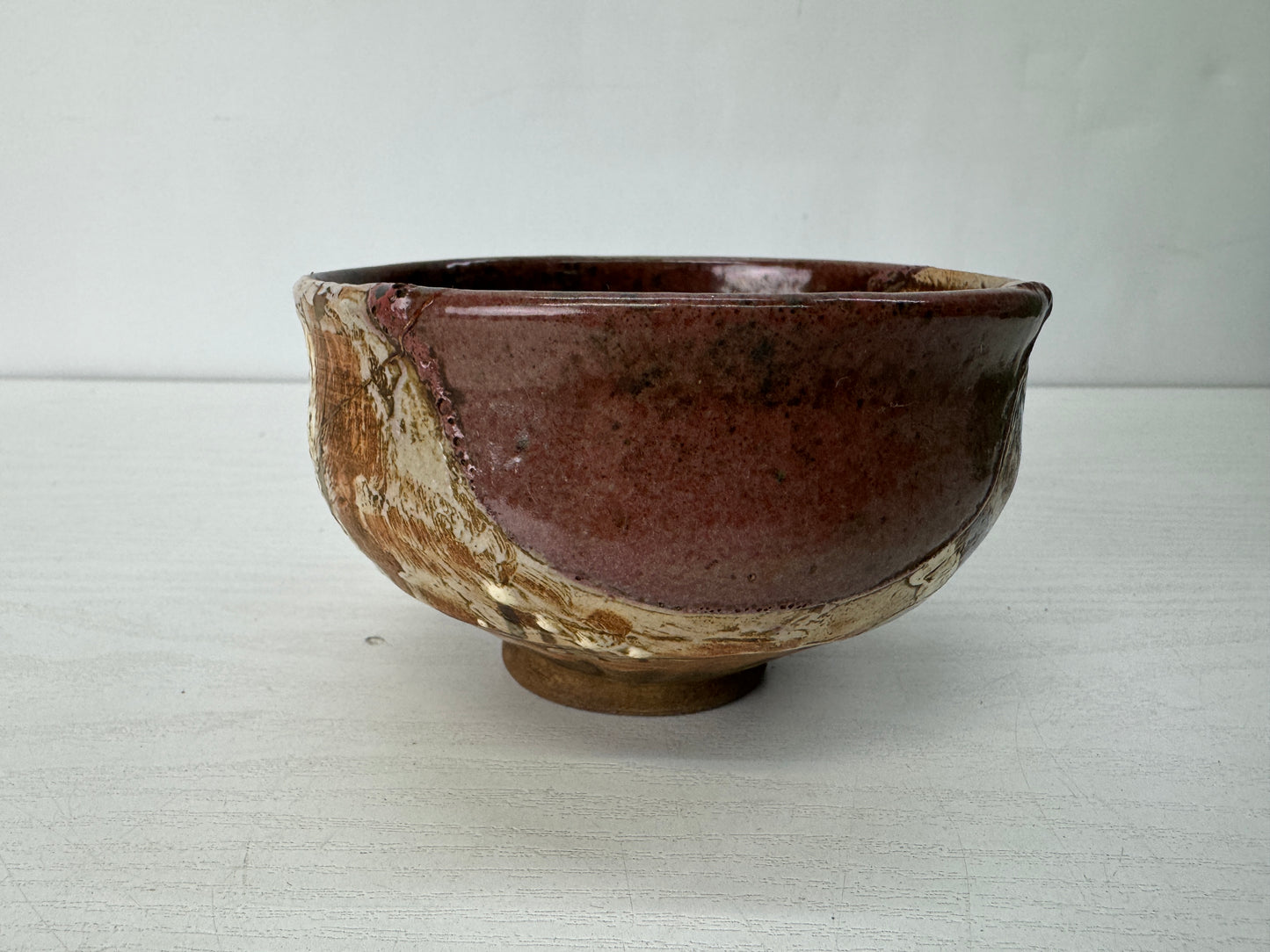 Y10305 CHAWAN Mino-ware bowl kintsugi signed box Japan antique tea ceremony