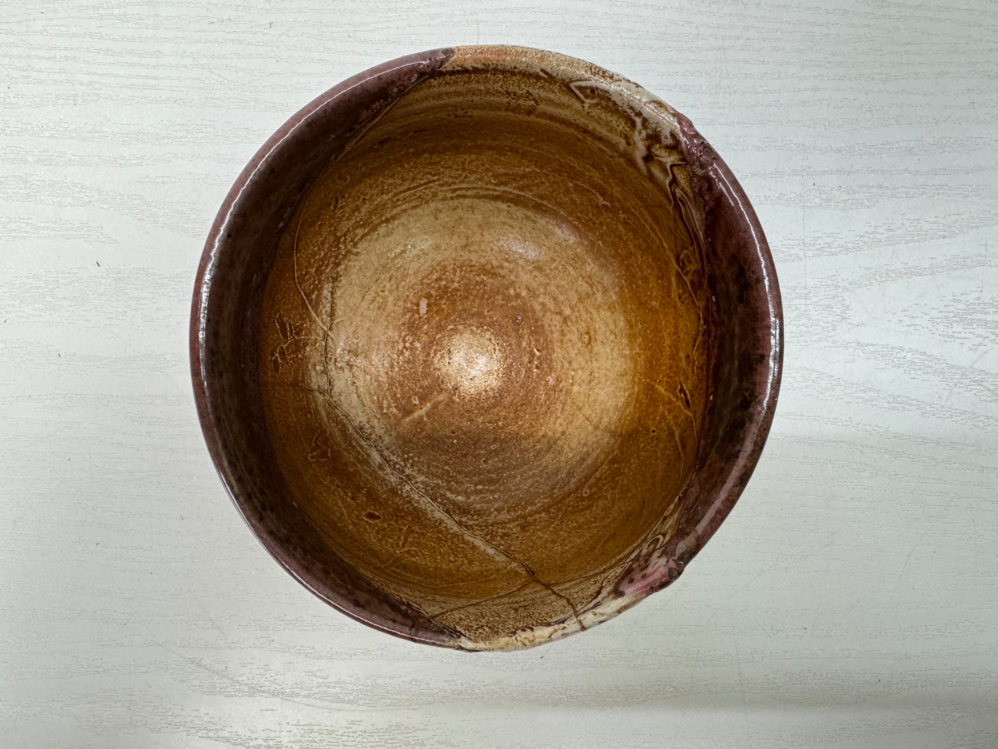 Y10305 CHAWAN Mino-ware bowl kintsugi signed box Japan antique tea ceremony