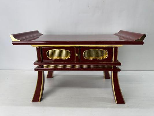 Y10307 Buddhist Altar Equipment Sutra desk table Japan antique Buddhism art