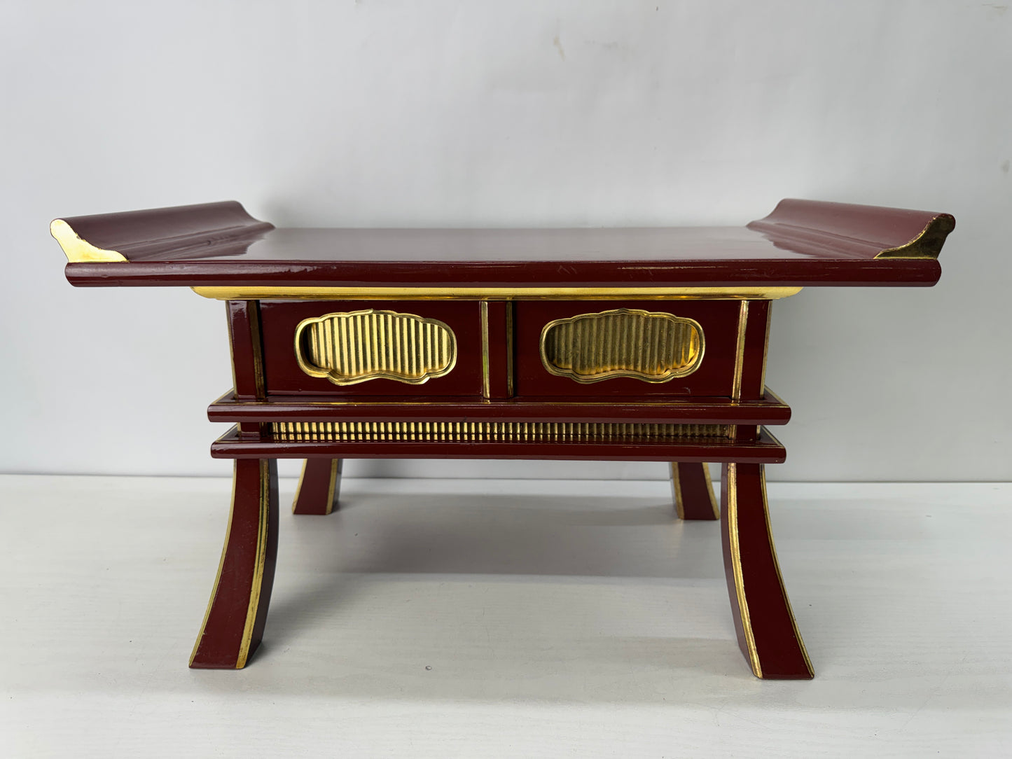 Y10307 Buddhist Altar Equipment Sutra desk table Japan antique Buddhism art