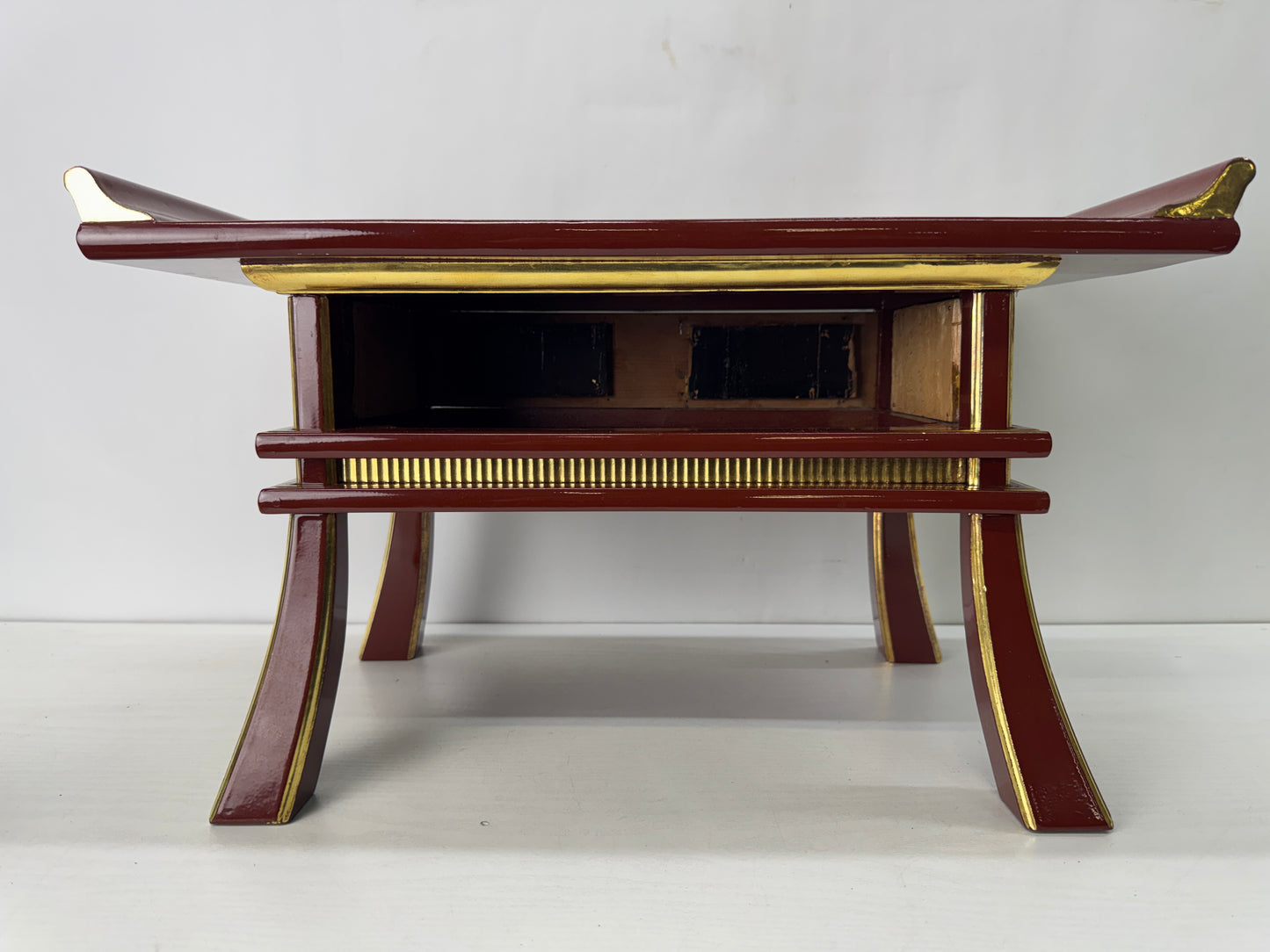 Y10307 Buddhist Altar Equipment Sutra desk table Japan antique Buddhism art