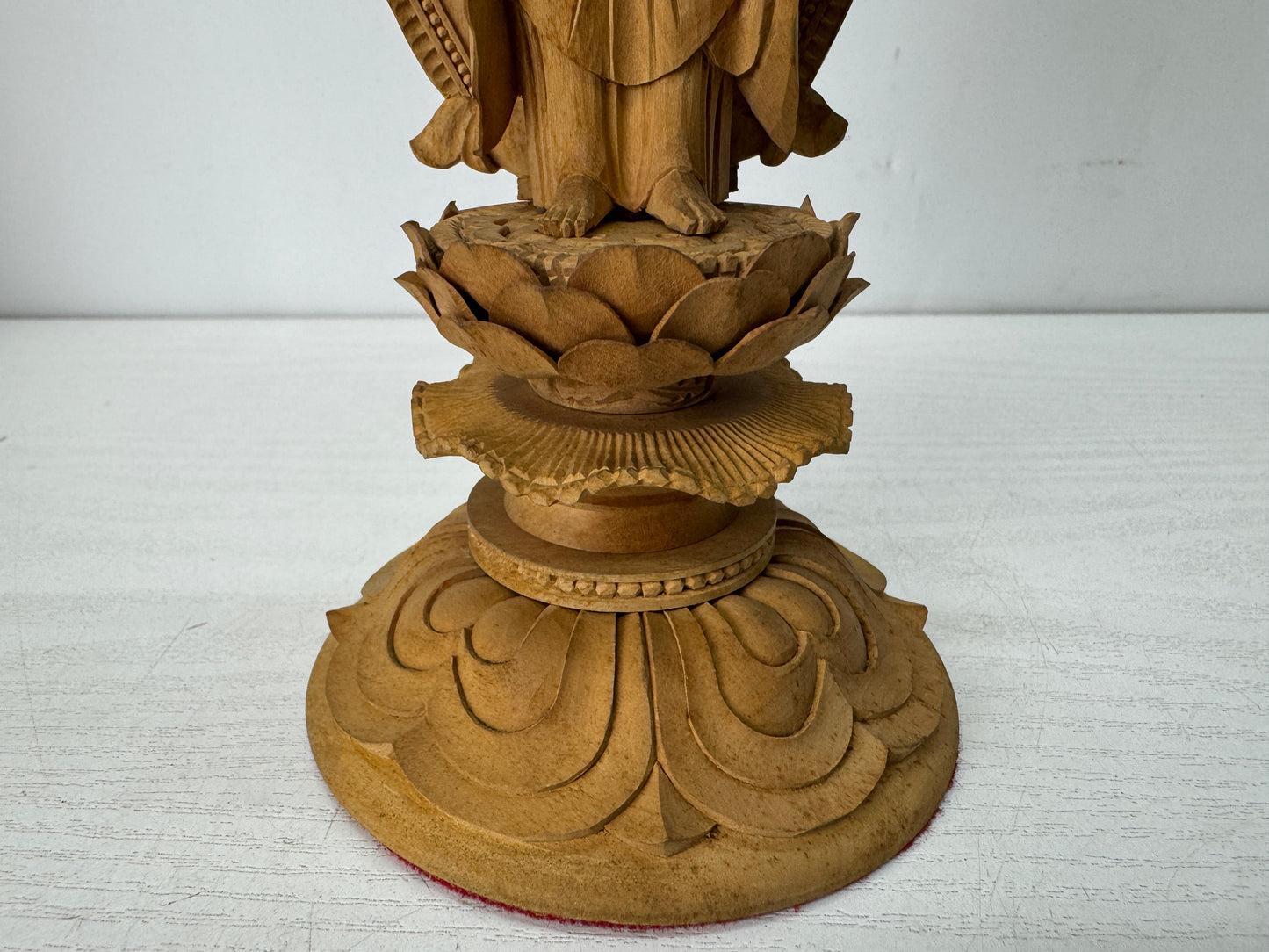 Y10309 STATUE plain wood Amida Buddha Japan antique figure figurine Buddhism