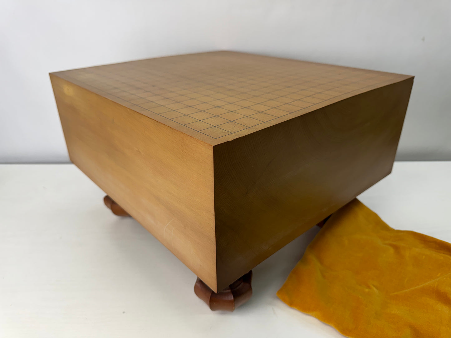 Y10311 GO wooden board with legs strategy game cross grain Japan antique vintage