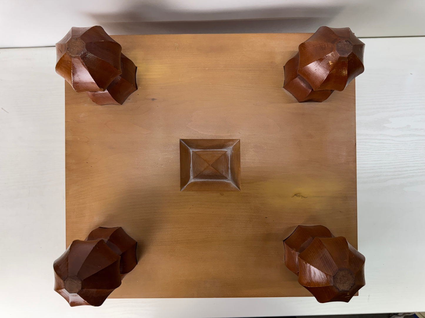 Y10311 GO wooden board with legs strategy game cross grain Japan antique vintage
