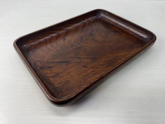 Y10316 TRAY Pine wood rectangular Obon Ozen Japan antique kitchen table platter