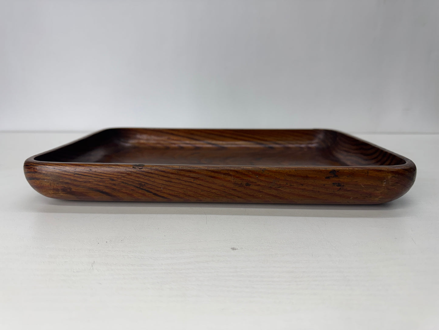 Y10316 TRAY Pine wood rectangular Obon Ozen Japan antique kitchen table platter