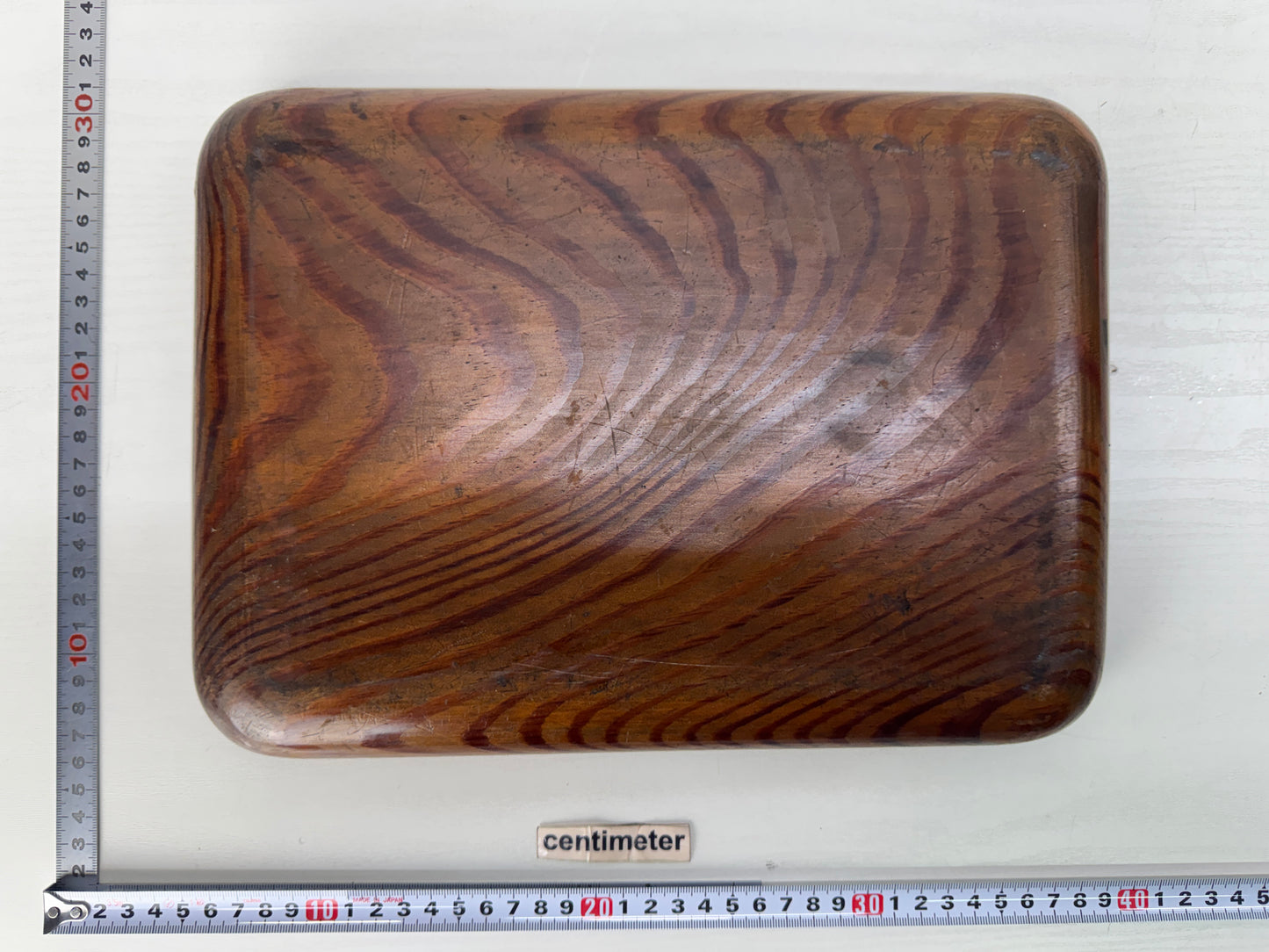 Y10316 TRAY Pine wood rectangular Obon Ozen Japan antique kitchen table platter