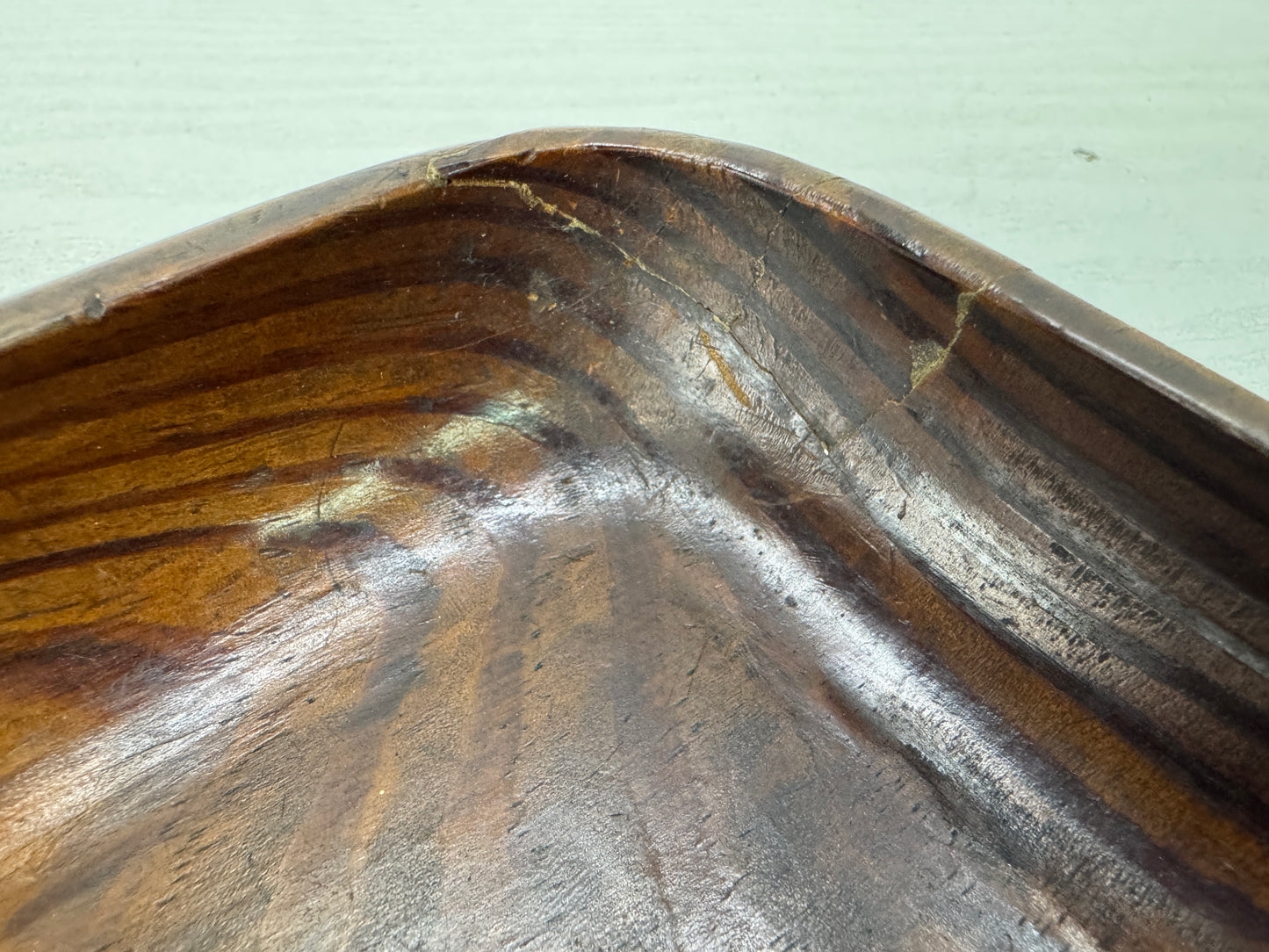 Y10316 TRAY Pine wood rectangular Obon Ozen Japan antique kitchen table platter