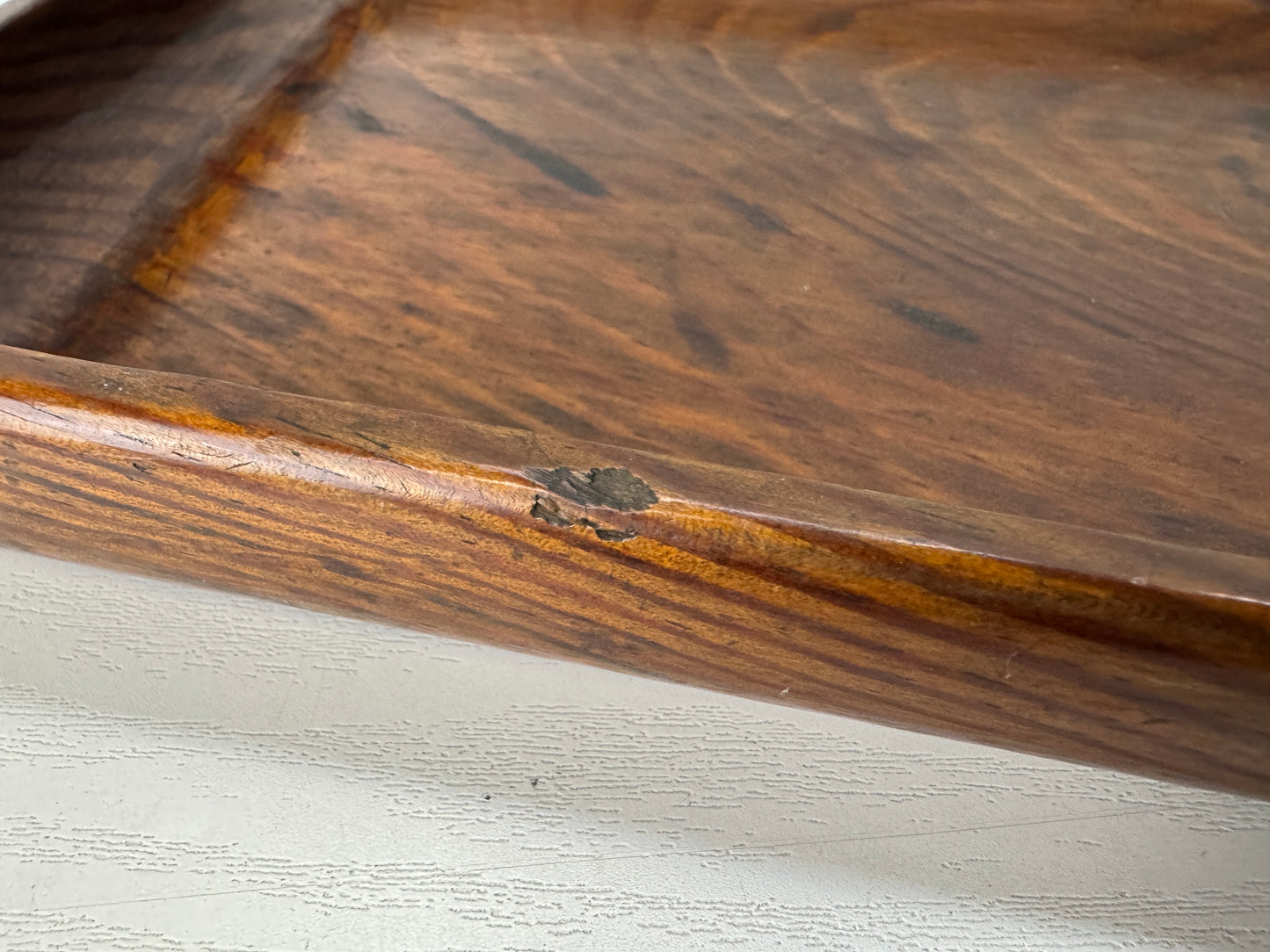 Y10316 TRAY Pine wood rectangular Obon Ozen Japan antique kitchen table platter