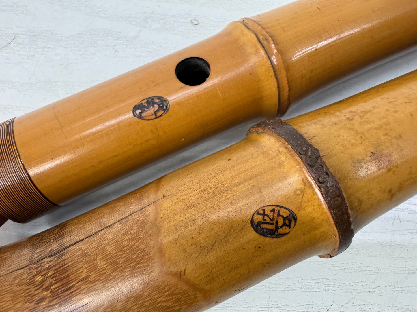 Y10322 SHAKUHACHI Bamboo flute Kinko style signed Japan antique music instrument