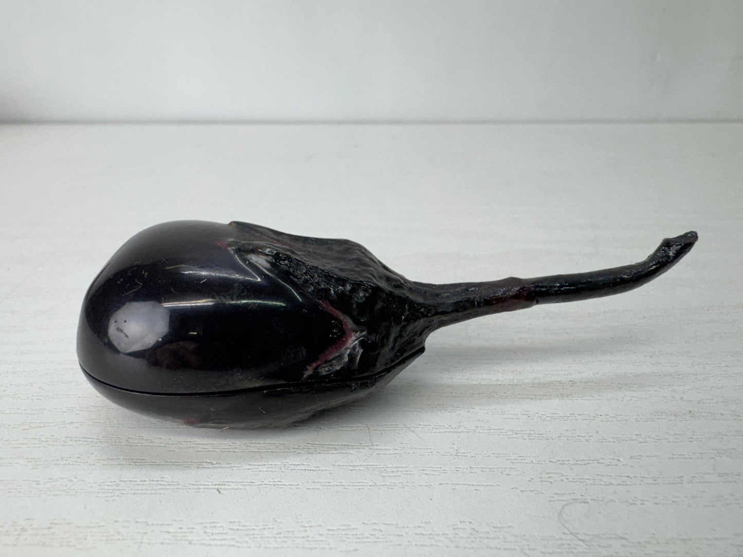 Y10325 BOX Makie eggplant case signed Japan antique incense fragrance aroma