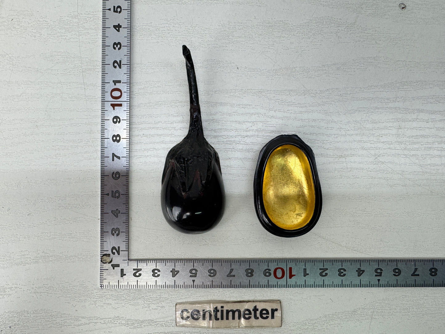Y10325 BOX Makie eggplant case signed Japan antique incense fragrance aroma
