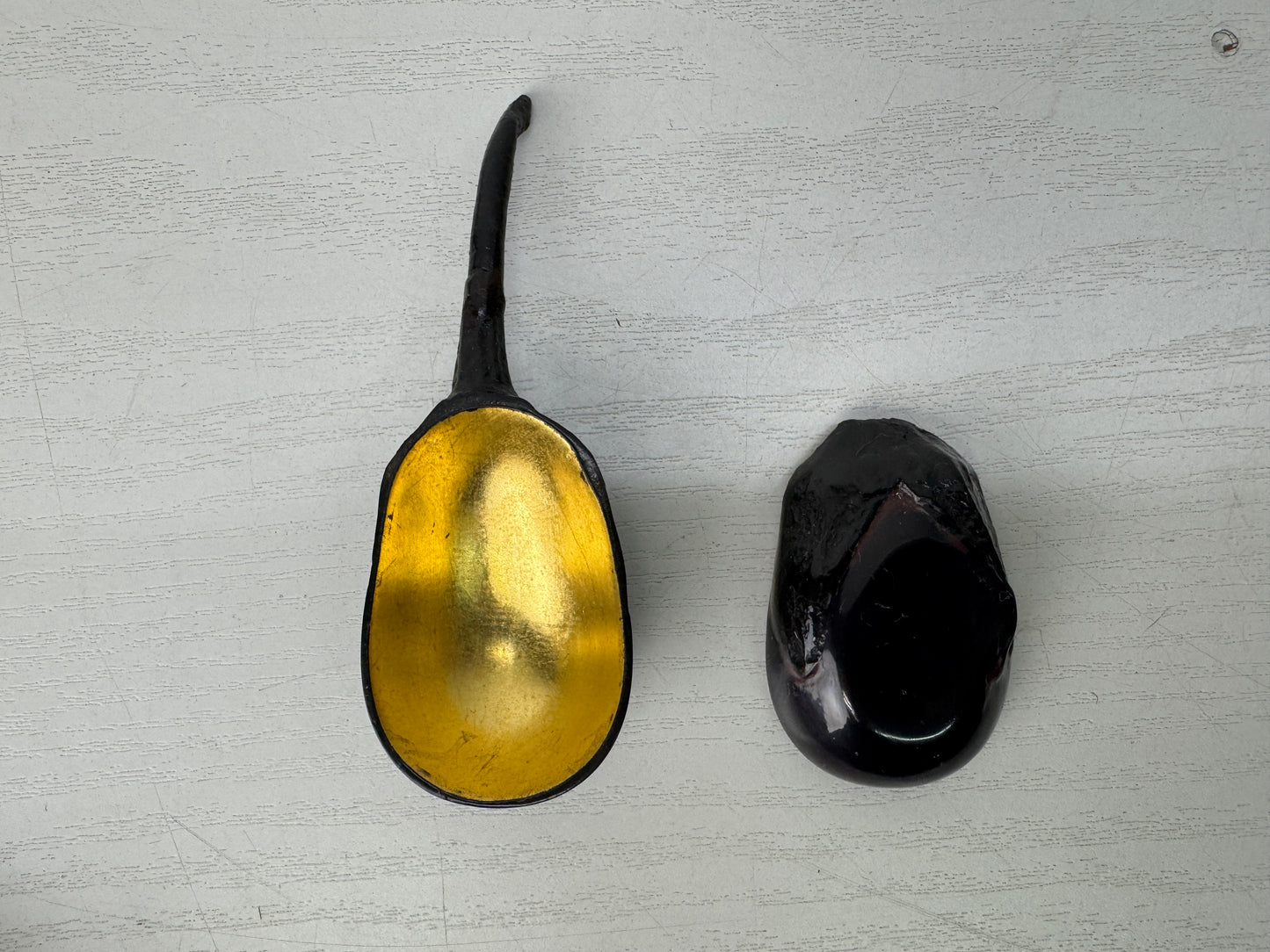Y10325 BOX Makie eggplant case signed Japan antique incense fragrance aroma