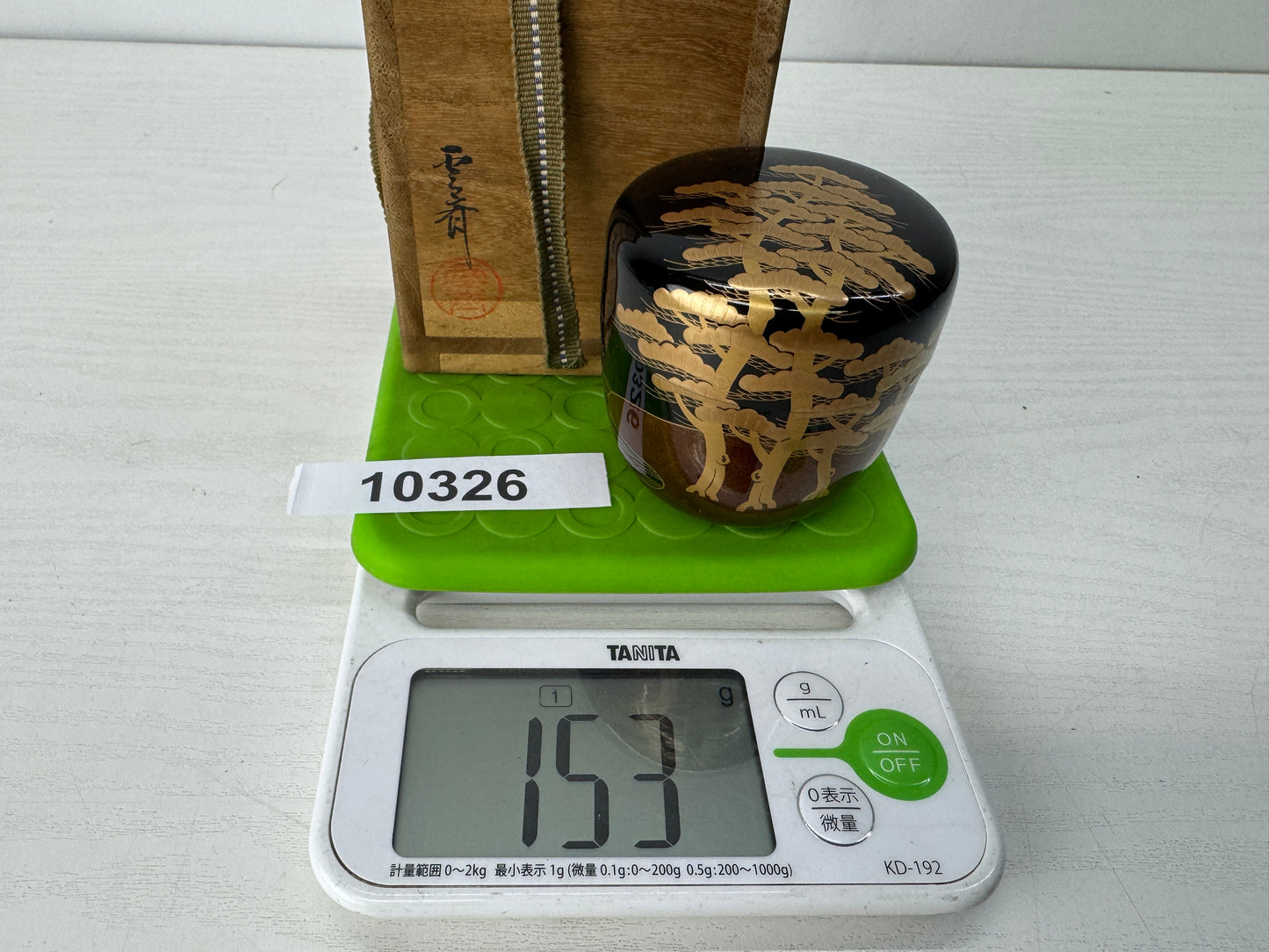Y10326 TEA CADDY Makie Matcha container signed box Japan antique tea ceremony