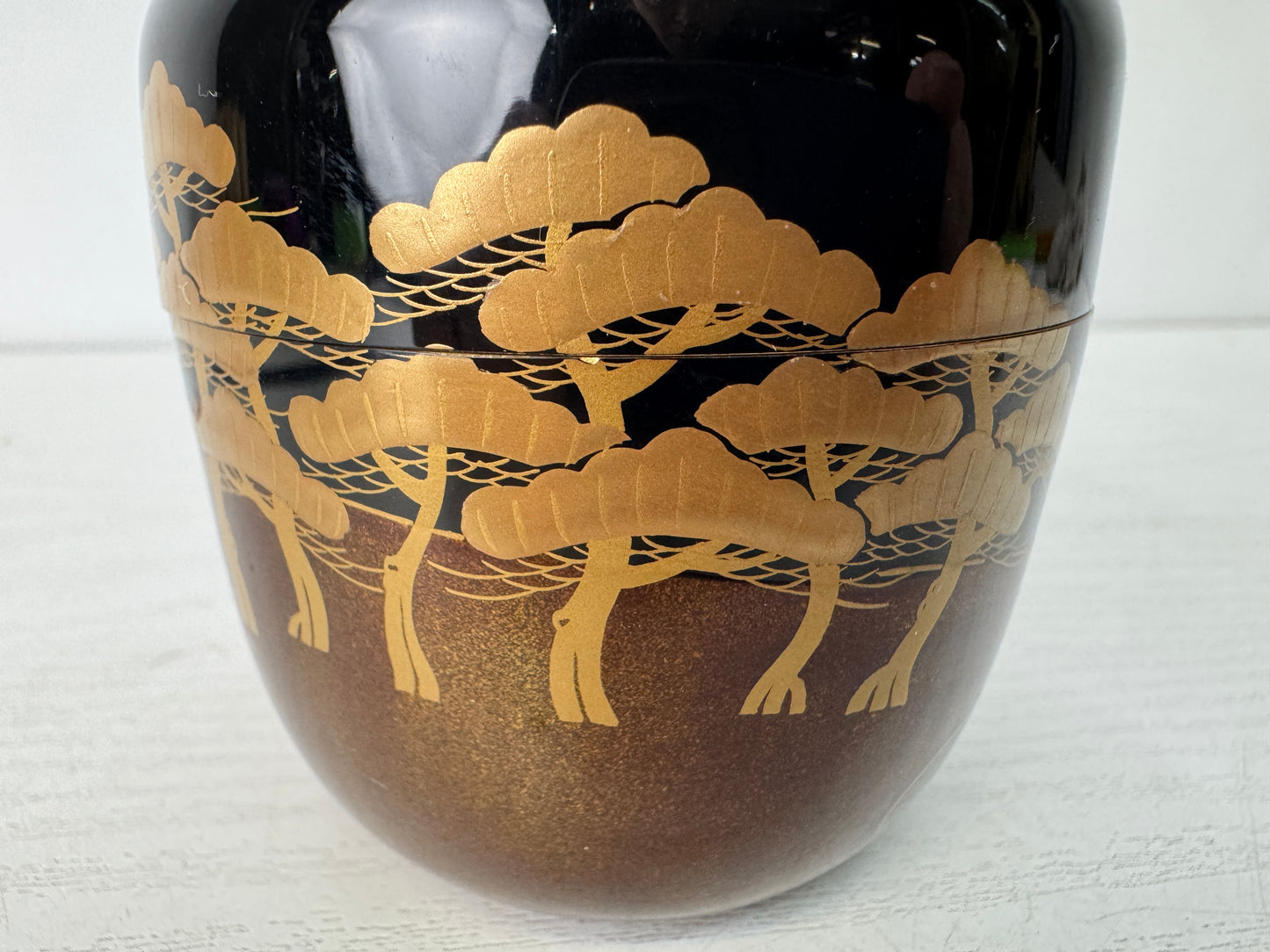 Y10326 TEA CADDY Makie Matcha container signed box Japan antique tea ceremony
