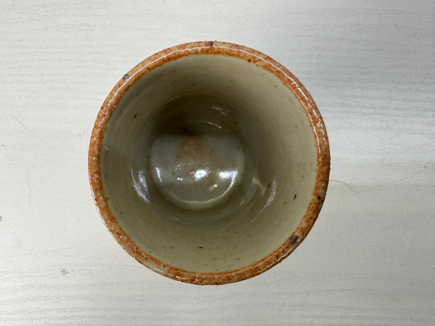 Y10327 YUNOMI Shino-ware teacup set of 5 signed box Japan antique tea ceremony