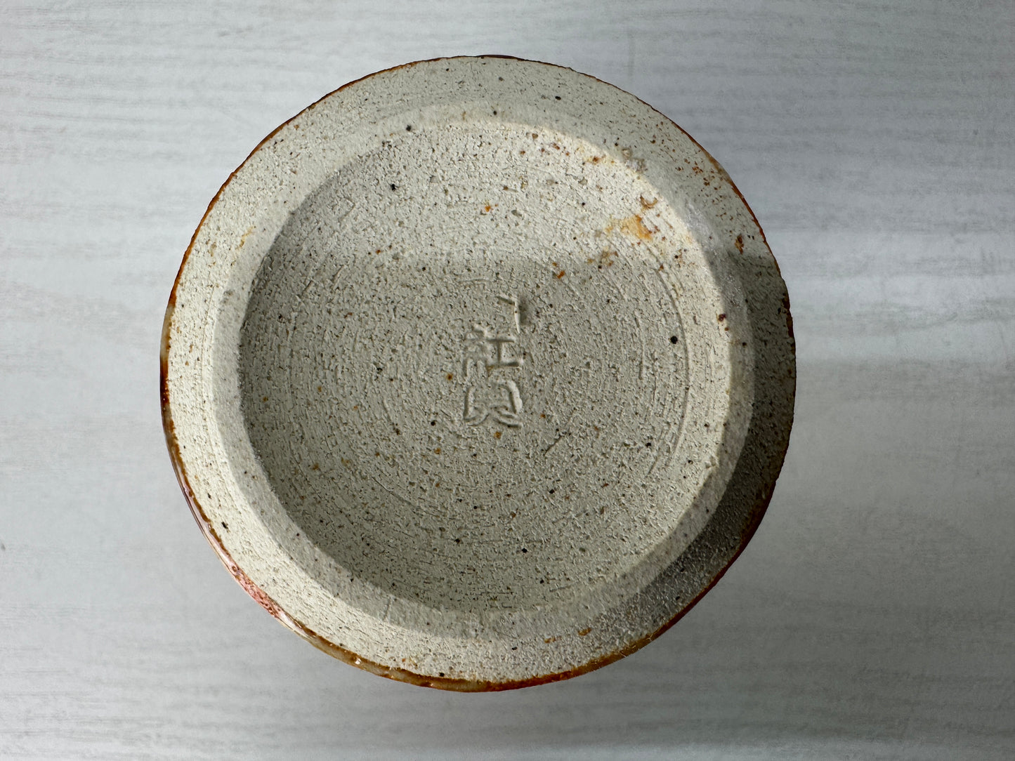 Y10327 YUNOMI Shino-ware teacup set of 5 signed box Japan antique tea ceremony