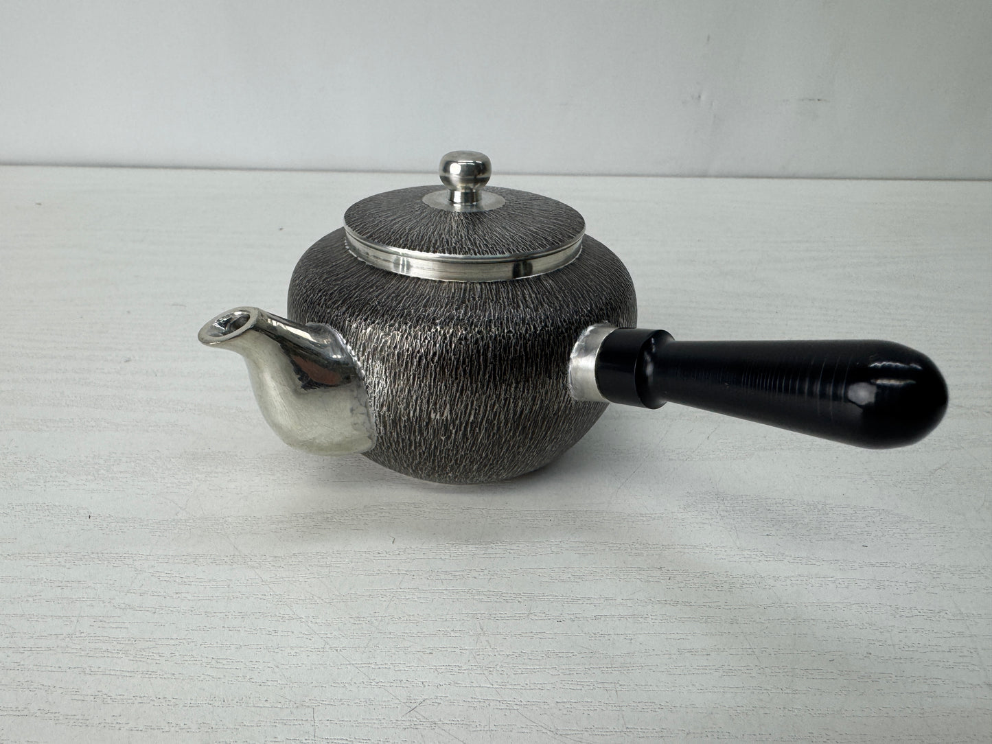 Y10331 KYUSU Tin Sencha tea utensils  set signed box Japan antique teapot pot
