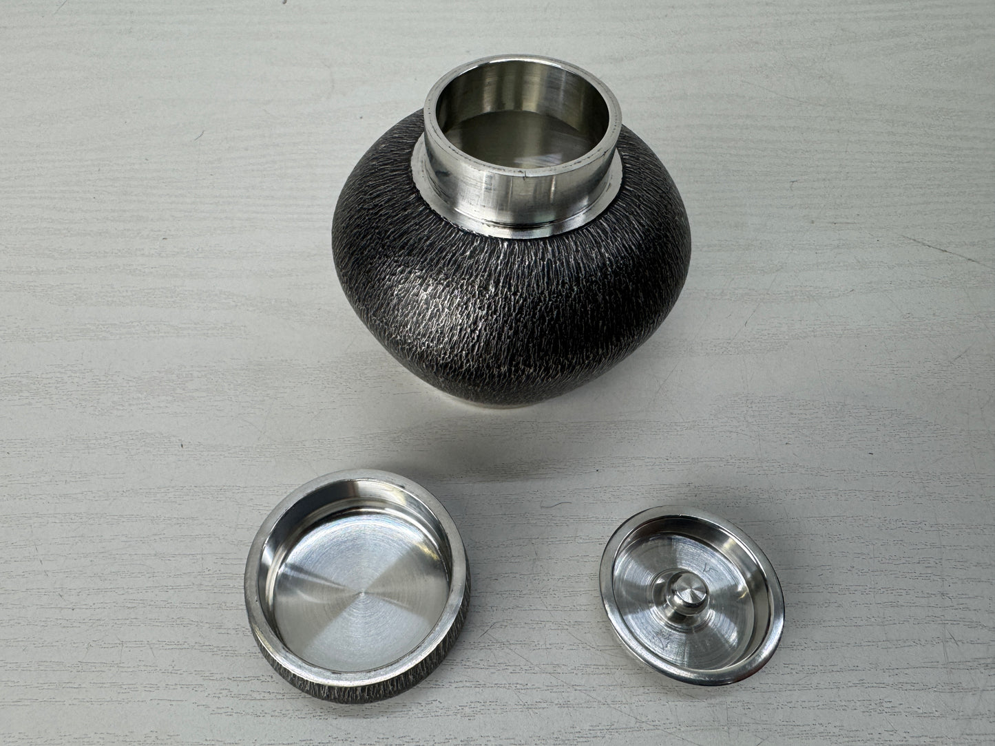 Y10331 KYUSU Tin Sencha tea utensils  set signed box Japan antique teapot pot