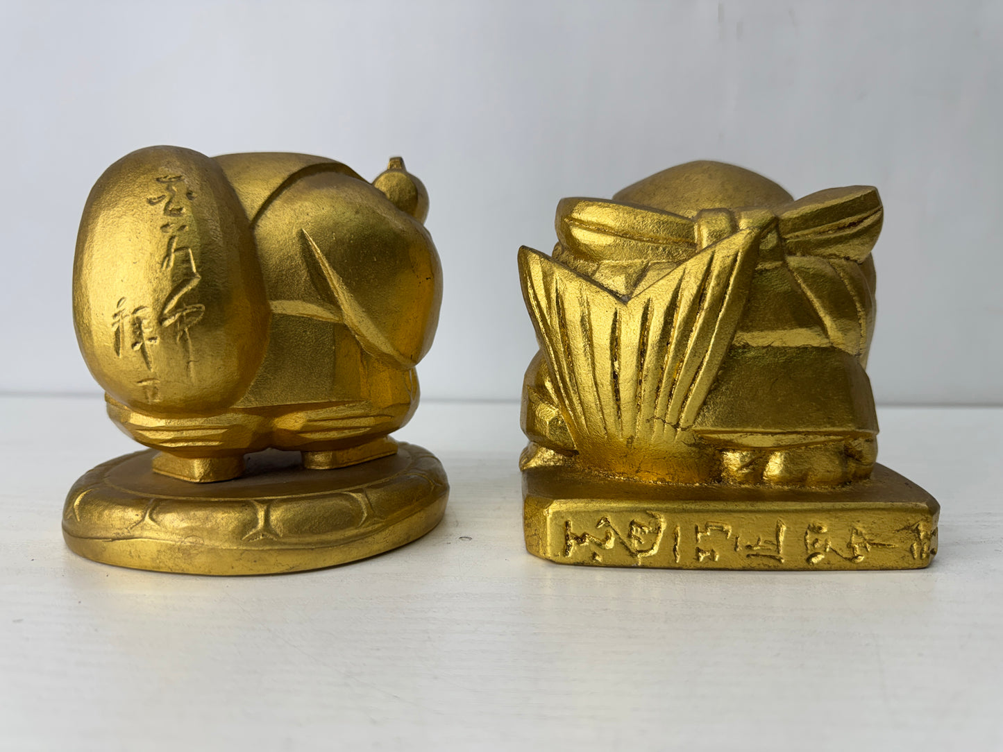 Y10340 STATUE Bronze figurine Ebisu Daikoku signed box Japan antique interior
