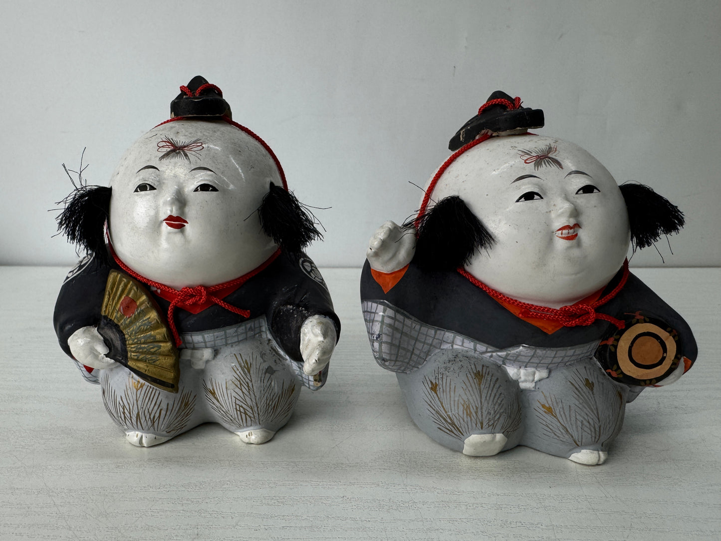 Y10345 NINGYO Kyo-ware Gosho Imperial Court doll signed box Japan antique figure