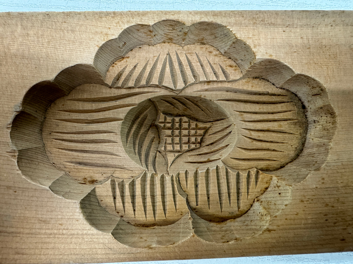 Y10349 KASHIGATA Sea bream Turtle wood carving Japan antique wagashi sweets