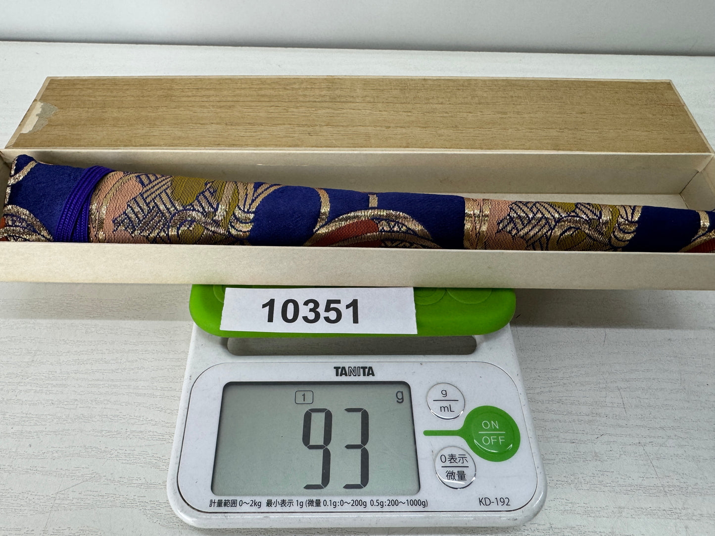 Y10351 SENSU Dancer's Fan case box Japan antique vintage kimono accessory ougi