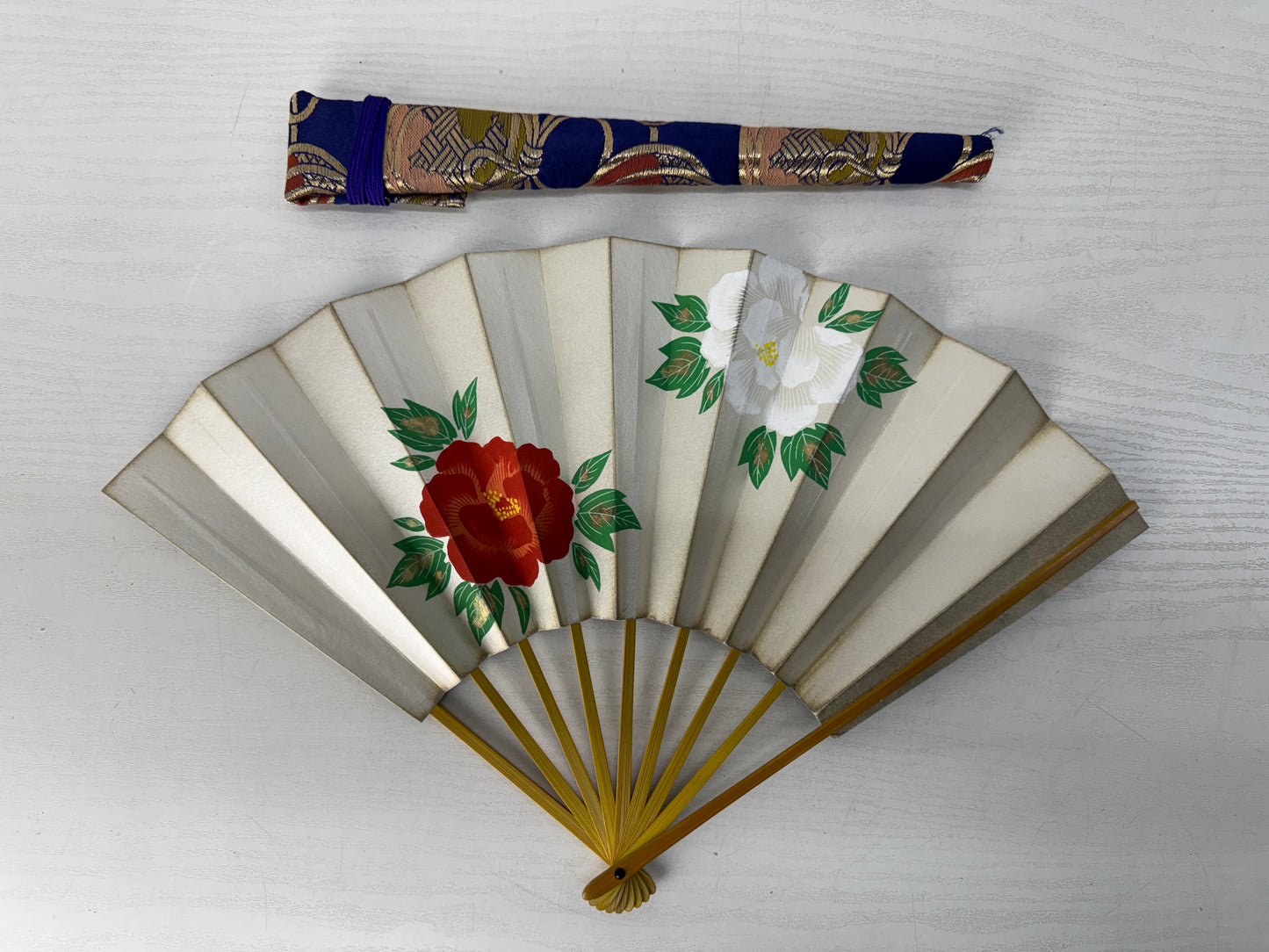 Y10351 SENSU Dancer's Fan case box Japan antique vintage kimono accessory ougi