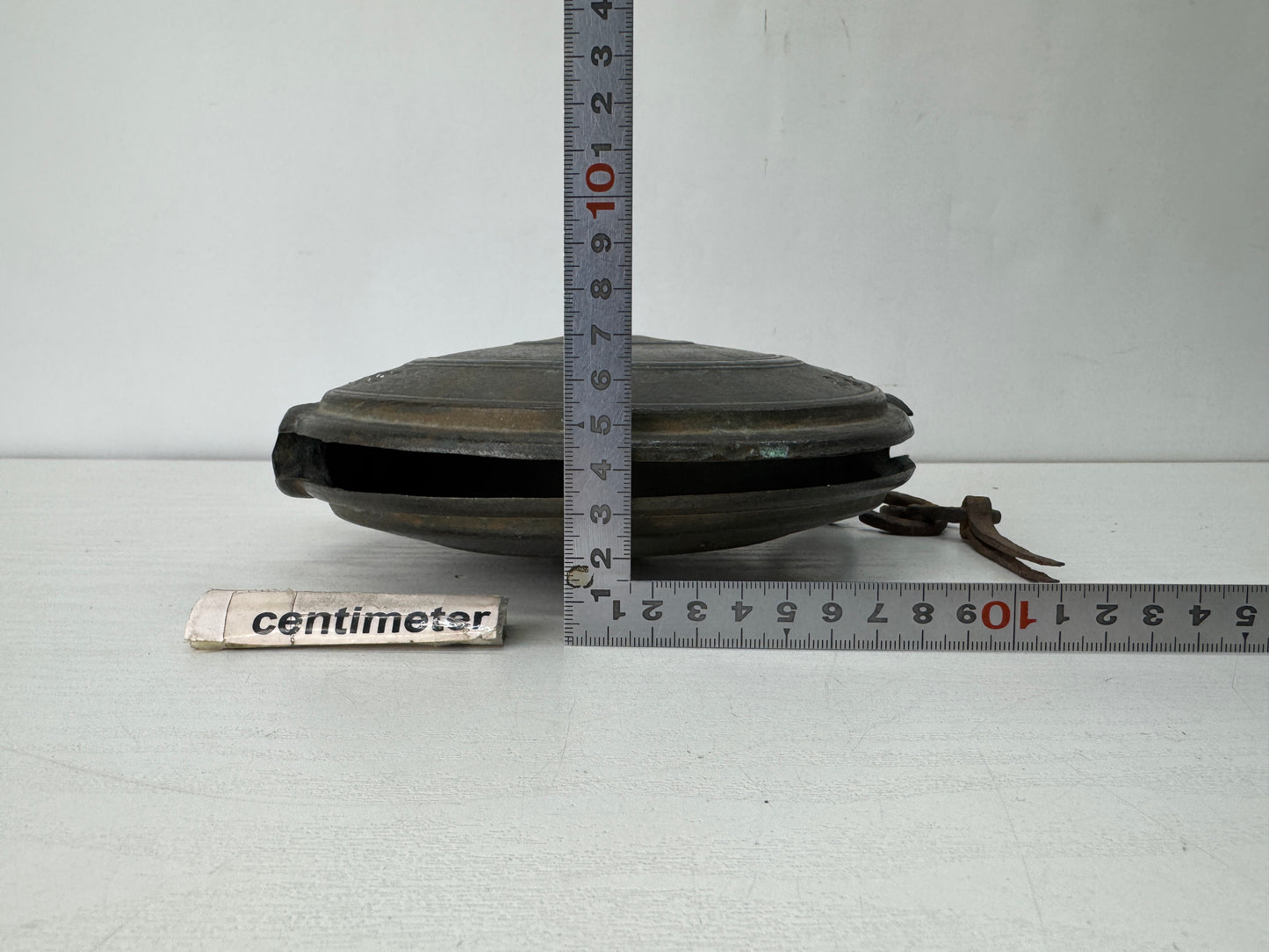 Y10354 Buddhist Altar Equipment Waniguchi bronze gong signed Japan antique art