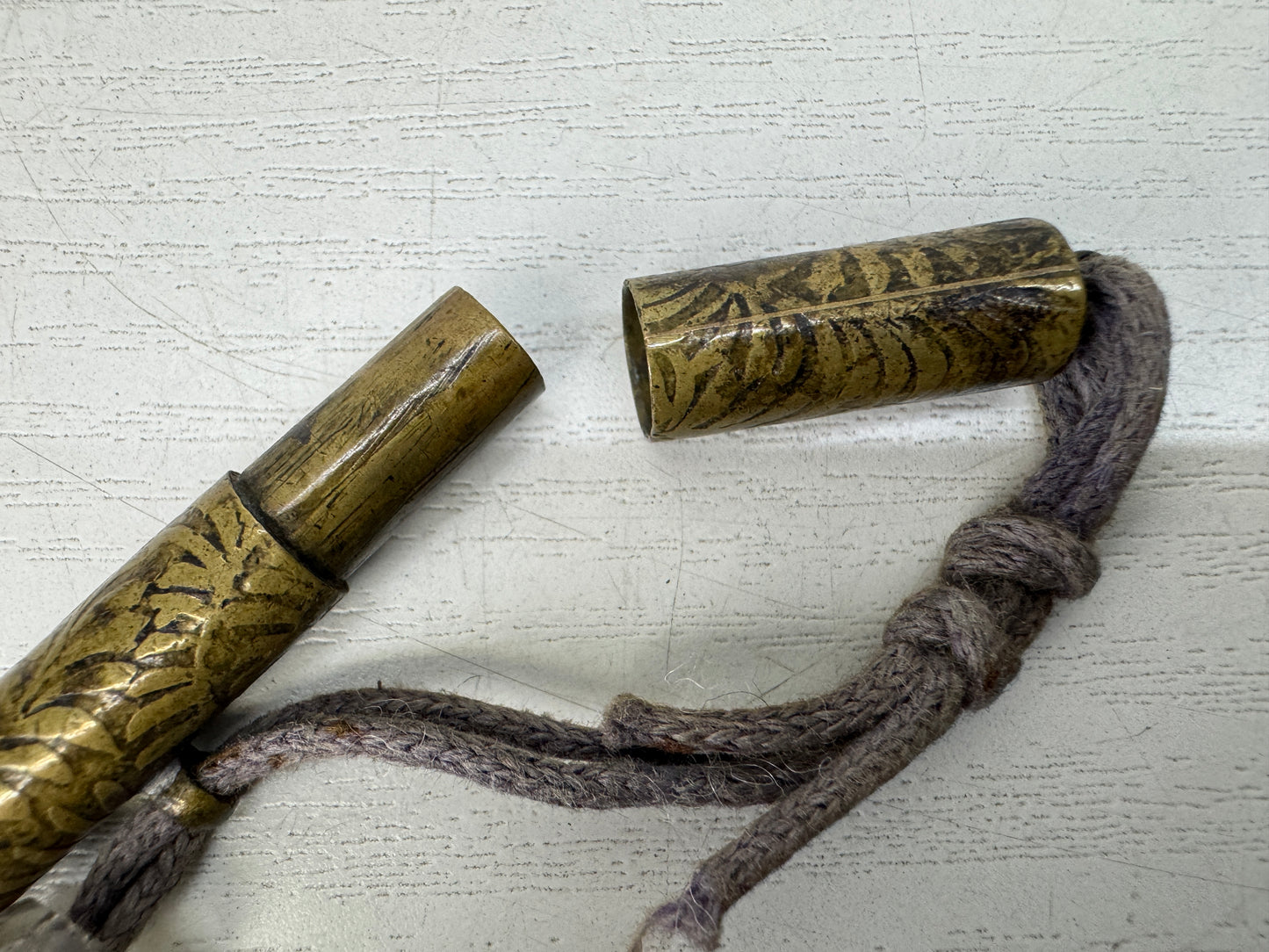 Y10357 YATATE Arabesque pattern Japanese Ink Pen Holder antique Brush & Inkwell
