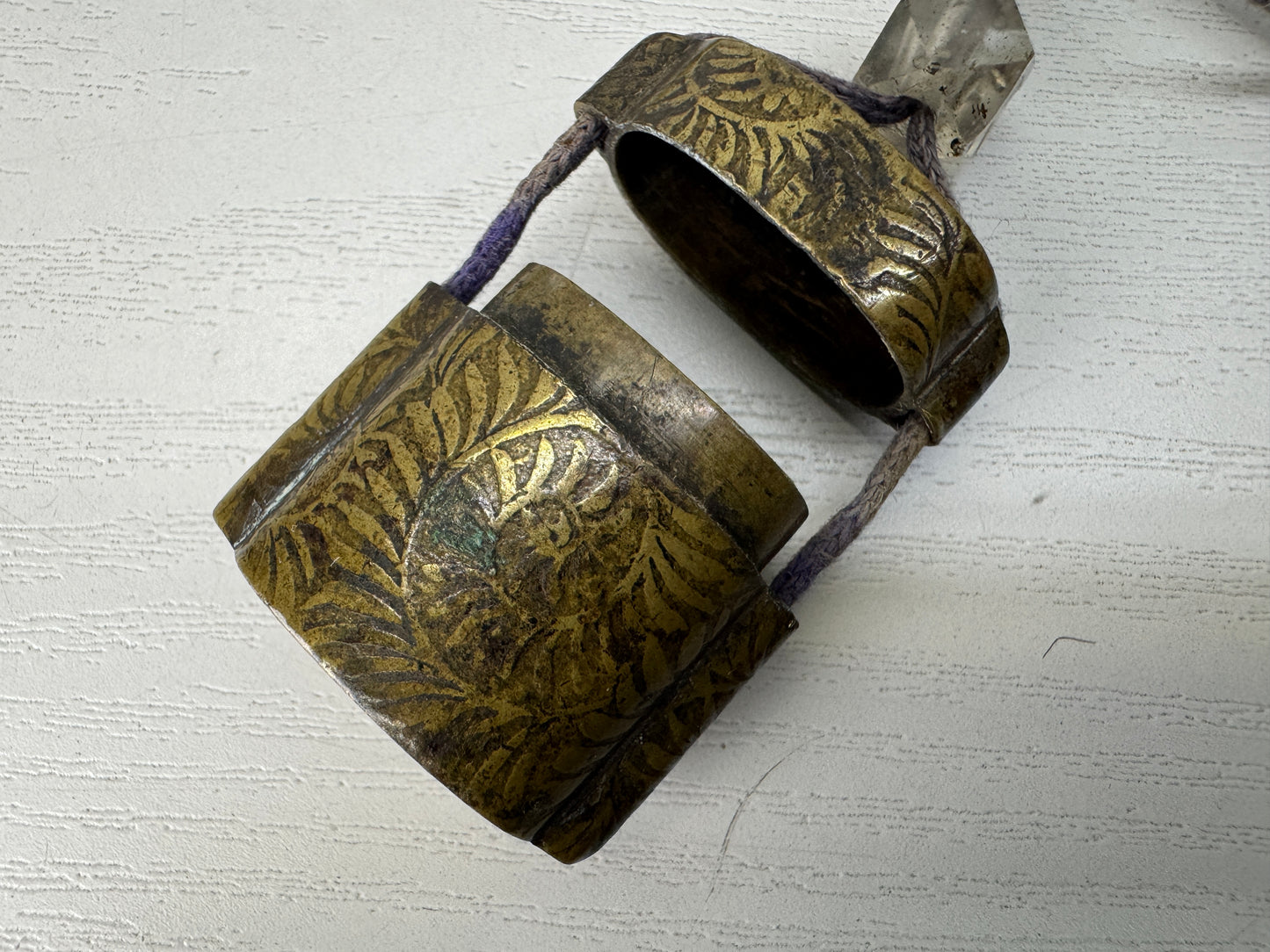 Y10357 YATATE Arabesque pattern Japanese Ink Pen Holder antique Brush & Inkwell
