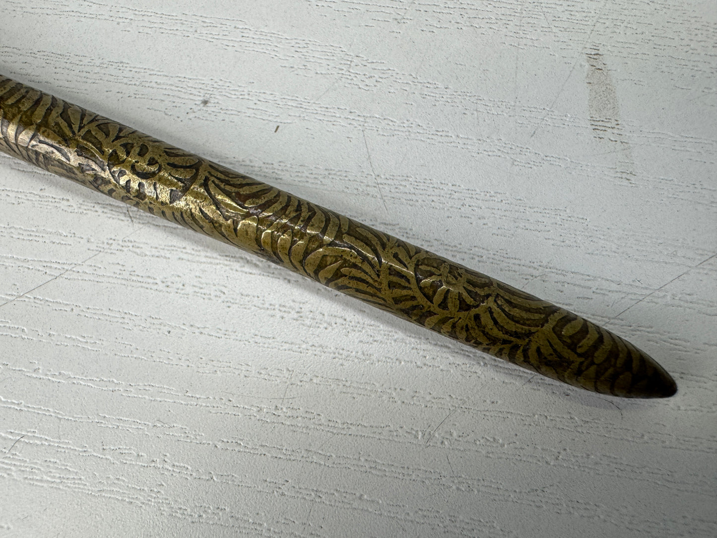 Y10357 YATATE Arabesque pattern Japanese Ink Pen Holder antique Brush & Inkwell