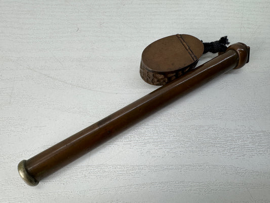 Y10359 YATATE Copper Japanese Ink and Pen Holder antique vintage Brush & Inkwell