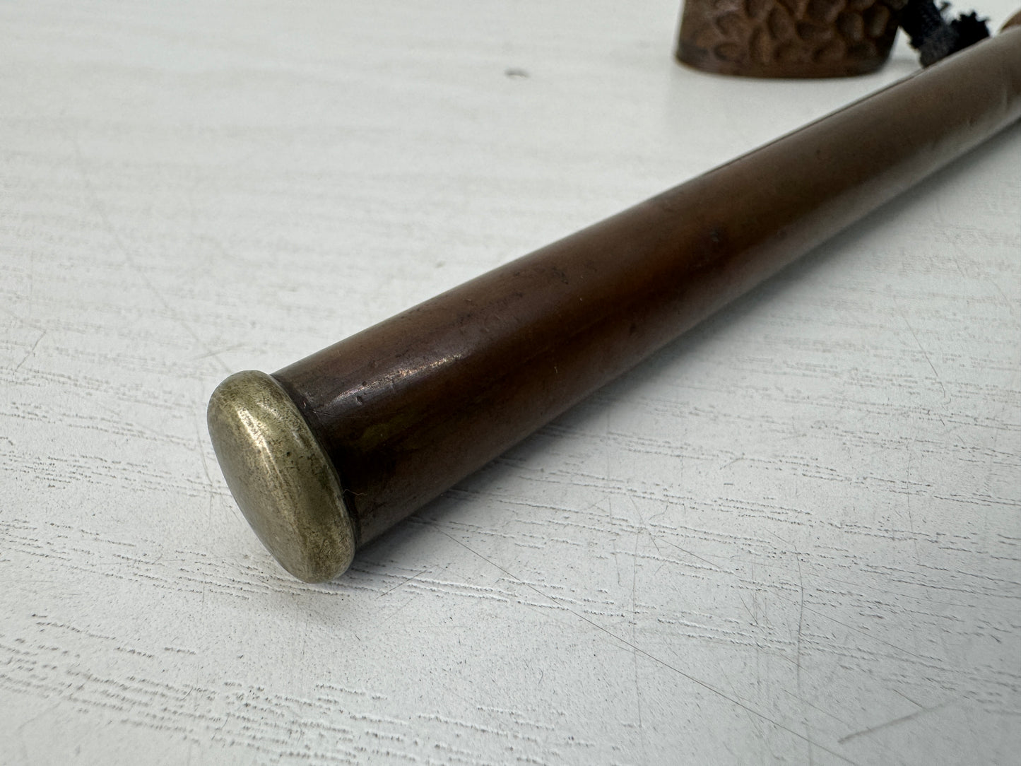 Y10359 YATATE Copper Japanese Ink and Pen Holder antique vintage Brush & Inkwell