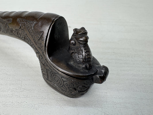 Y10360 YATATE Lion Japanese Ink and Pen Holder antique vintage Brush & Inkwell